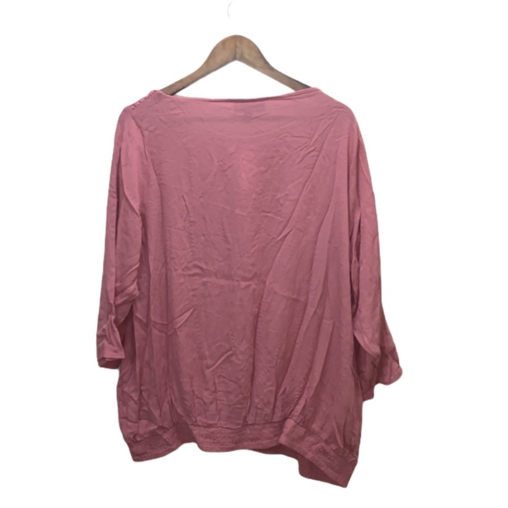 NEW Lane Bryant Blush Pink Long Sleeve Lace Top Blouse Womens Plus Size 14/16 - Picture 2 of 4